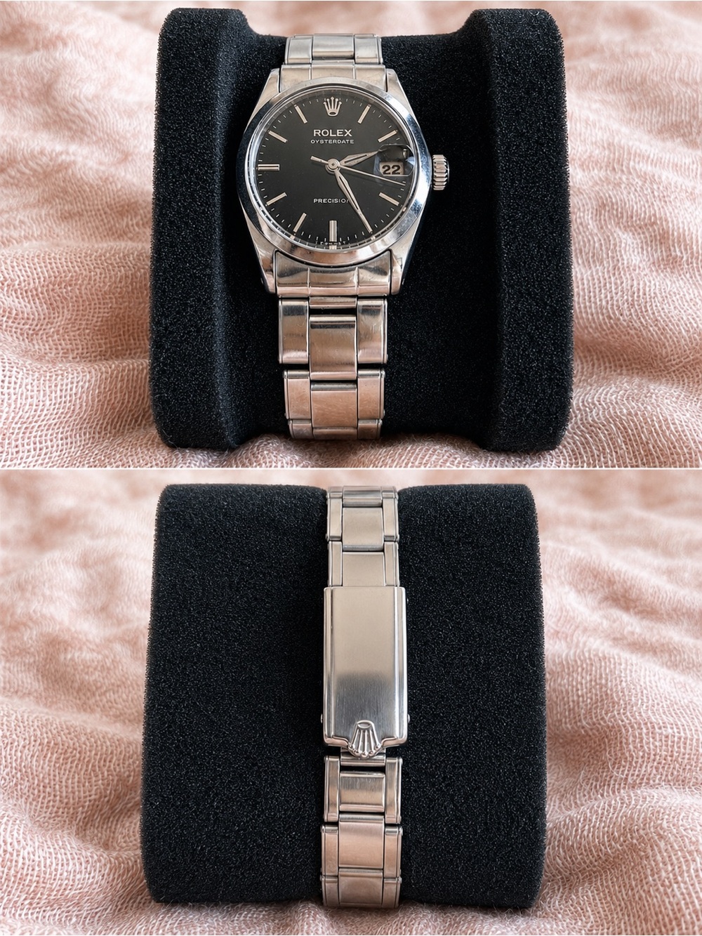 1960’s Vintage Rolex Oyster Precision Ladies Stainless Steel Watch - Black Dial